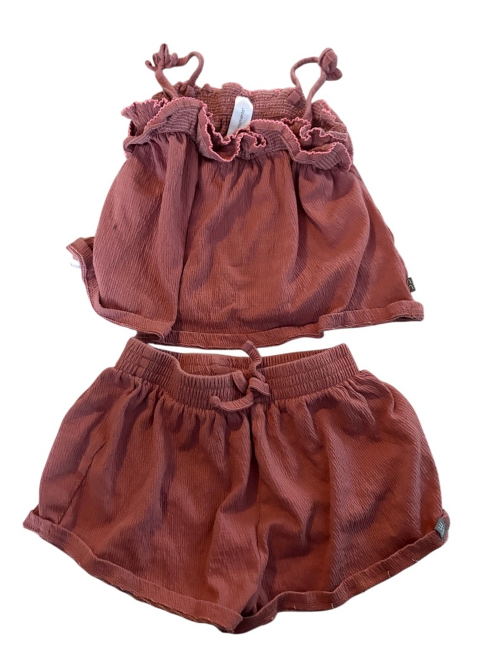 Kids Rust Pink Tank & Shorts Matching Set - Unbranded
